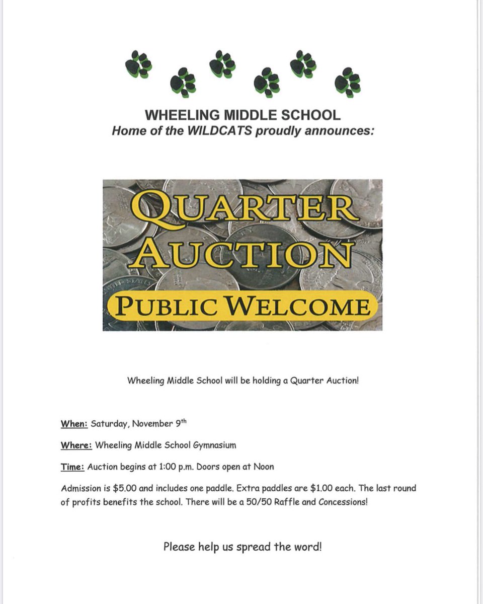 MiddleWildcat's tweet photo. Wildcat Quarter Auction......... https://t.co/zYytZDT7o8