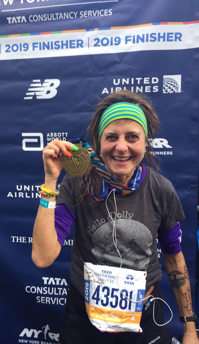 cathyderksen's tweet photo. what a race with which to end my 40s, 2019, and this decade. TCS NYC marathon -> it's going to be hard to top this race experience and how great i felt running. what a joy and awesome life experience. #ilovemarathons #iloveNYC https://t.co/p4hZu6RxiJ