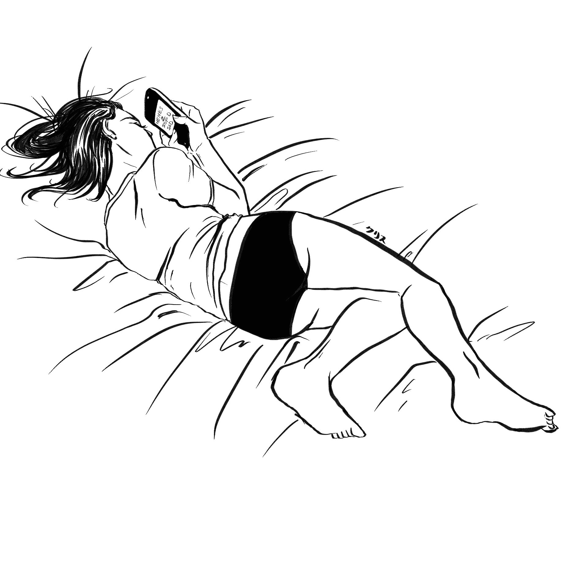 Doodle Art Illustration Of A Nude Female Human Figure In Supine Pose Or Lying  Down Done In Continuous Line Drawing Style In Black And White On Isolated  Background Royalty Free SVG Cliparts