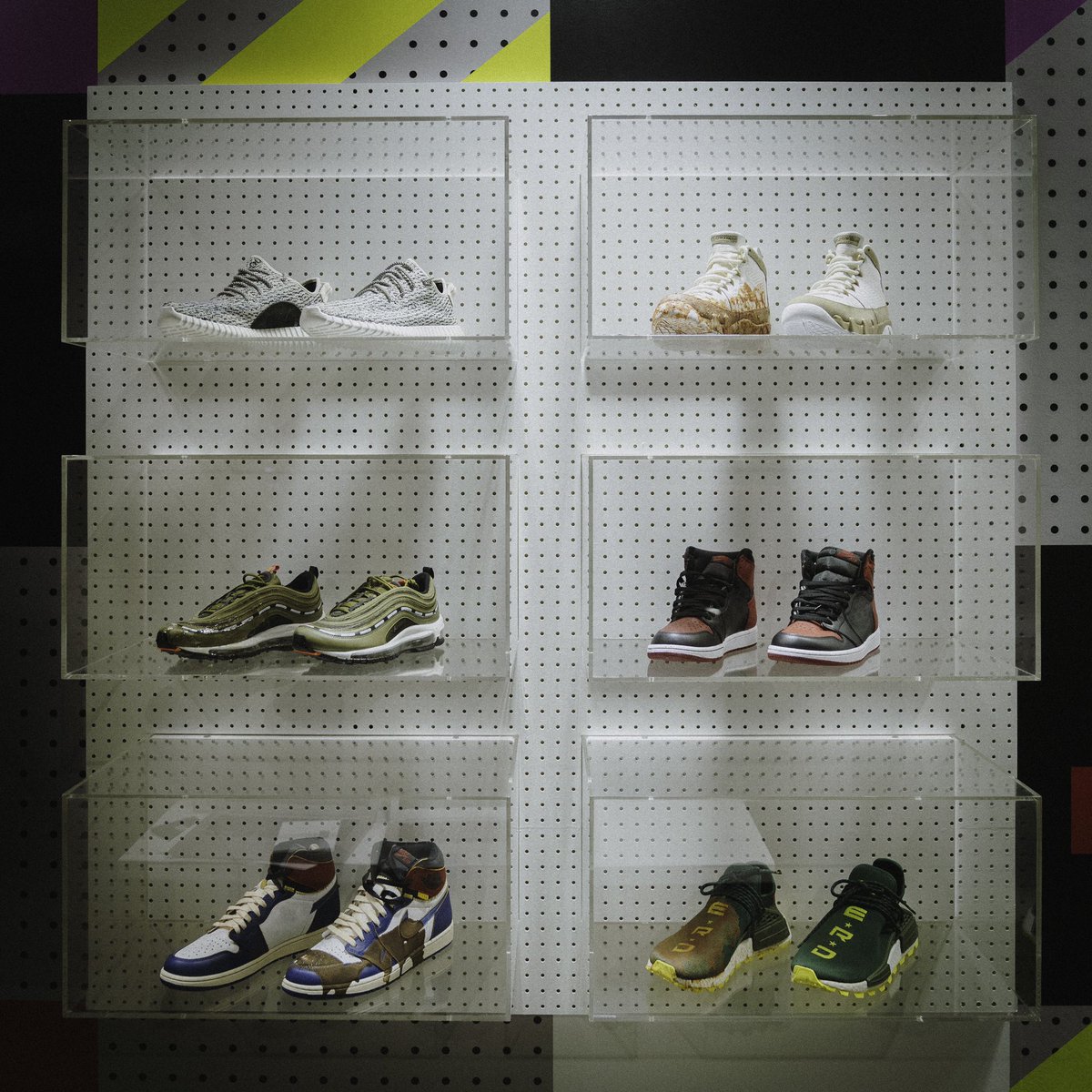 Our kind of trophy case. Before and afters thanks to our sneaker cleaner. #ComplexCon