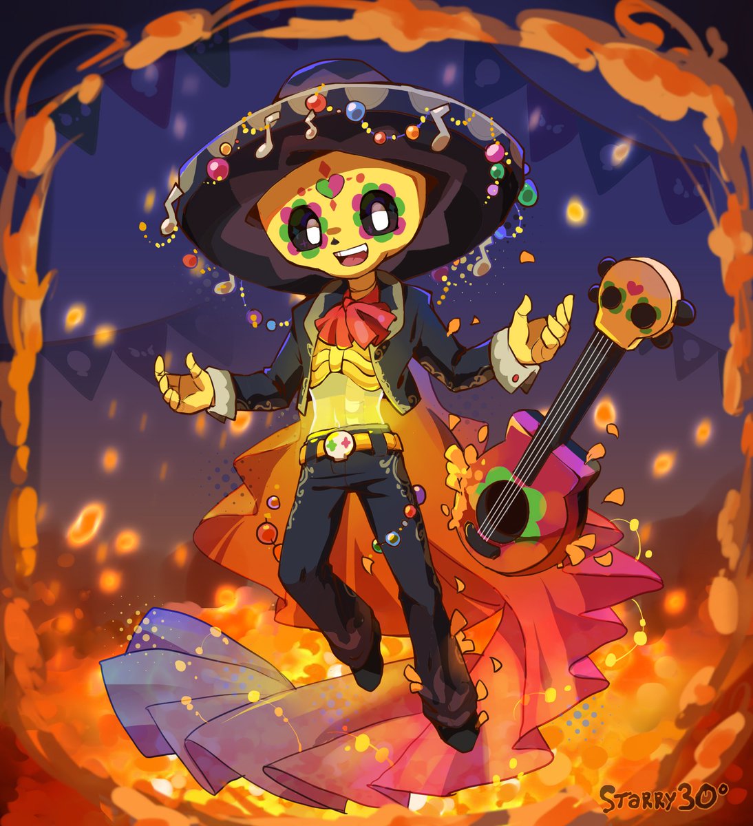 Frank Fs7n On Twitter More Amazing Work From Starry Zitong Featuring Poco El Primo And Calavera Piper With Some Intense Colors Brawlstars Fanart Https T Co Yj6h2lguns - el primo poco brawl stars