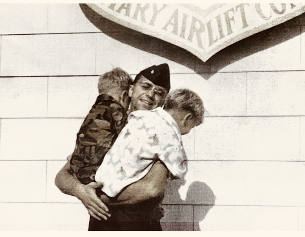JasonNGardner's tweet image. My Dad, the Marine, just home from deployment holding my brother and I. Whenever I see this picture I feel a little bit of the joy I experienced that day. 
The service members volunteered for their jobs. The kids did not. They are serving as well. 💥🇺🇸💥