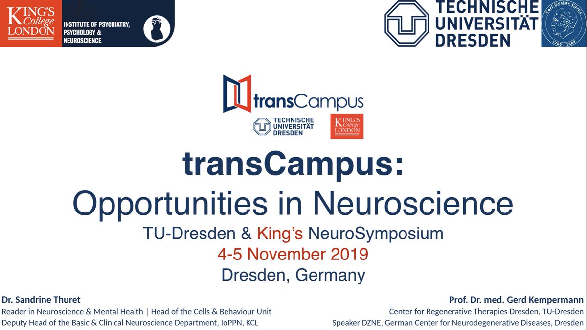 Sandrine Thuret (@thudrine) on Twitter photo In beautiful <a href="/stadt_dresden/">Stadt Dresden</a> for the 1st <a href="/transcampus_/">transCampus</a> NeuroSymposium between <a href="/KingsIoPPN/">Institute of Psychiatry, Psychology & Neuroscience</a> <a href="/KingsCollegeLon/">King's College London</a> & <a href="/tudresden_de/">TU Dresden</a> co-organised with Gerd Kempermann from <a href="/CRTDpress/">CRTD</a> @DZNE_en to promote 🇬🇧 🇩🇪 collaborations in #neuroscience. In beautiful <a href="/stadt_dresden/">Stadt Dresden</a> for the 1st <a href="/transcampus_/">transCampus</a> NeuroSymposium between <a href="/KingsIoPPN/">Institute of Psychiatry, Psychology & Neuroscience</a> <a href="/KingsCollegeLon/">King's College London</a> & <a href="/tudresden_de/">TU Dresden</a> co-organised with Gerd Kempermann from <a href="/CRTDpress/">CRTD</a> @DZNE_en to promote 🇬🇧 🇩🇪 collaborations in #neuroscience.