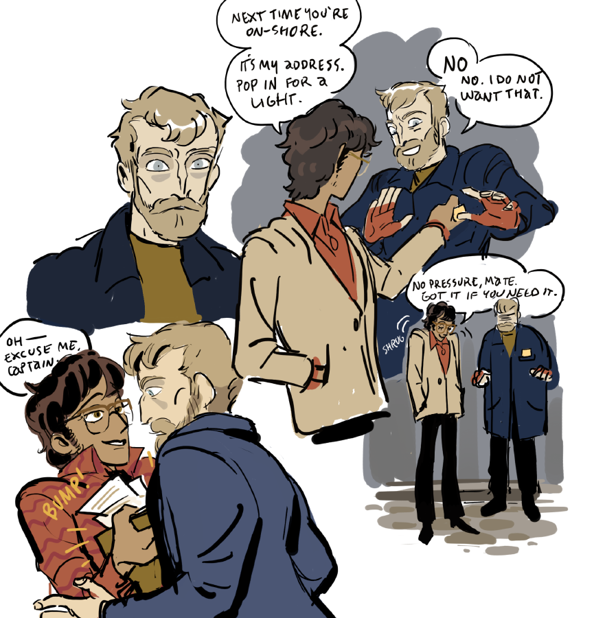 in deadline hell rn so i cant properly explore any ideas i have but stoner!elias is my oc now so heres some doodles and a young, confused peter lucas