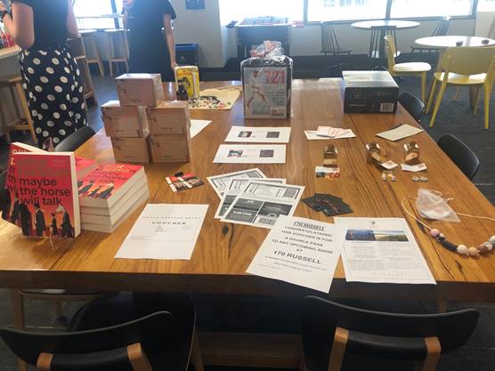 Our Melbourne office held a Silent Auction to raise funds for the <a href="/ARtsLawAU/">Arts Law</a>'s Artists in the Black Program as part of the <a href="/CBPLawyers/">ColinBiggers&Paisley</a> Graduate Fundraising Challenge.
The auction was a great success with 250 bids on 37 items and the Graduates raised $3,326!
Congrats team!