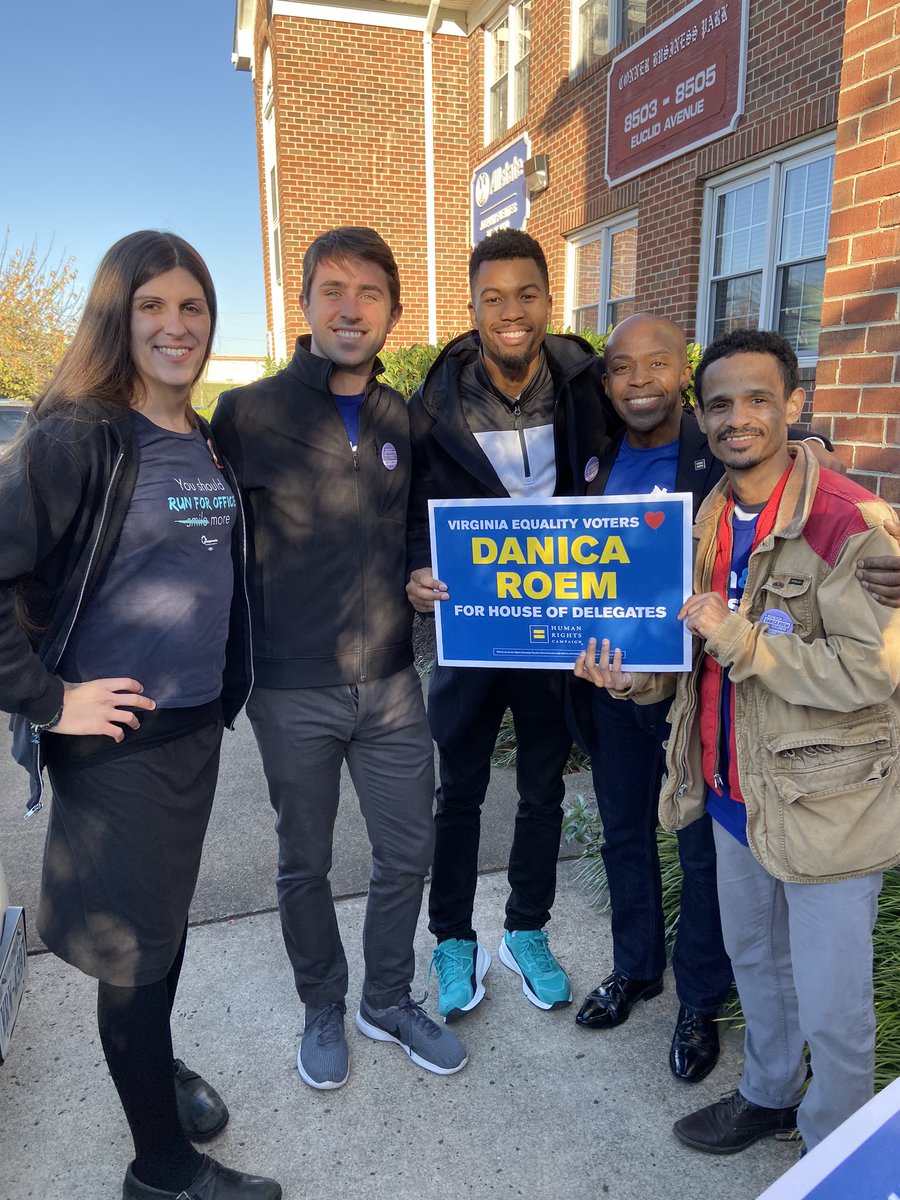 HRC President with candidate and volunteers