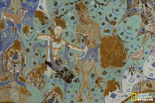  #Uyghur Buddhist murals, the last phase of Kumtura Thousand Buddha Caves, 25km outside Kucha,  #Xinjiang, ChinaAfter Kyrgyz destroyed Uyghur Empire in Mongolia in mid 9th cen, fleeing Uyghurs conquered Tarim Basin and adopted Buddhism.11th cen Islamization ended Buddhist art