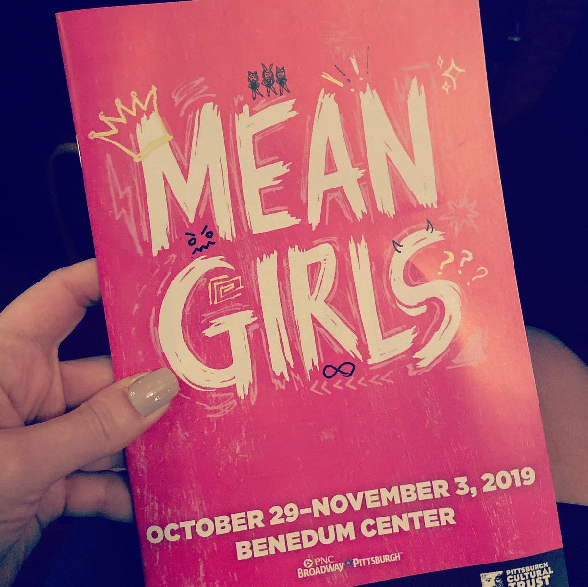 RBKallis's tweet photo. Loved this show so much in NYC that I had to see the touring cast perform it in Pittsburgh. The musical is updated to include the impact of social media on the characters’ lives while still staying true to the main storyline. #MeanGirls #Musical #Pgh https://t.co/2Y2UfvP37H