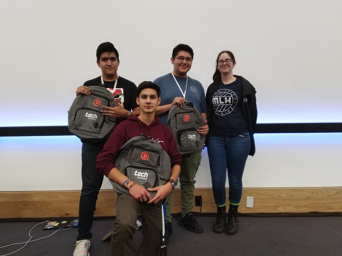 MLHacks's tweet photo. Congrats to the @Domaindotcom winners @hackTX https://t.co/kN9oNgMC9Y #hacktx https://t.co/0WOegyeHed