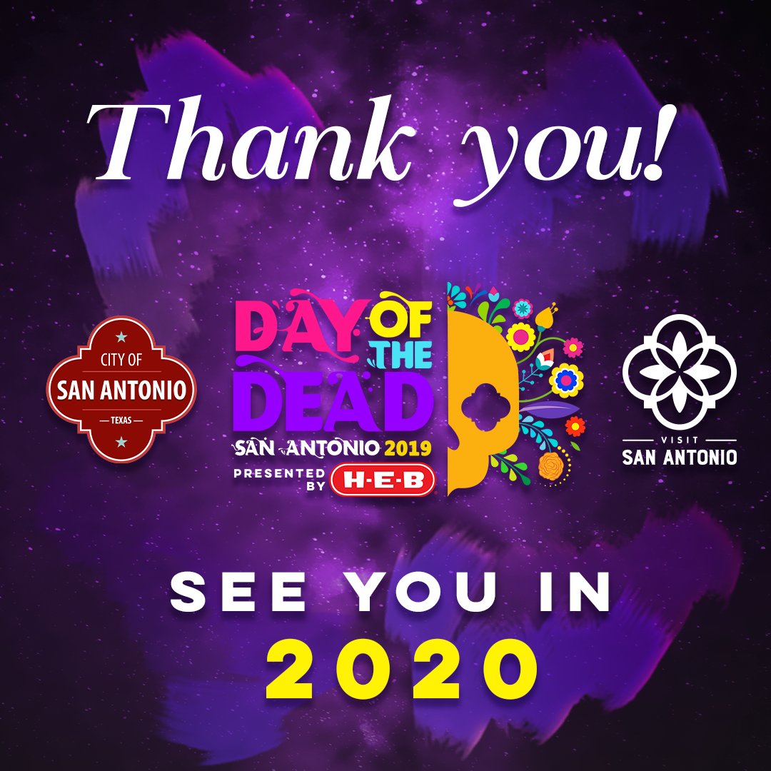 Thank you! See you in 2020!

Day of the Dead San Antonio 2019

#DODSAT #photos #DayoftheDead #SugarSkull #DiaDeLosMuertos #Mexico #DiaDeMuertos #Skeleton #Skull #Flowers #UNESCO #AllSaintsDay #AllSoulsDay #Calavera #sanantonio #Ofrenda #LadyoftheDead #LaCalavera #Catrina #