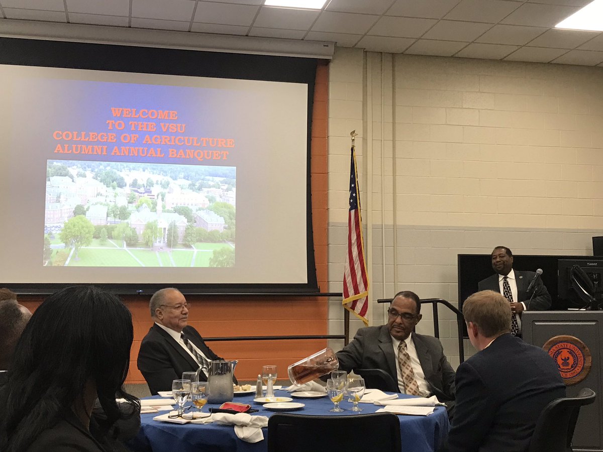 iii_rnc's tweet photo. #VSUExcellence! Replanting the Seeds of Harvest! Congrats 2 the VSU College of Agriculture Alumni Association for raising funds during their Annual Banquet to assist our Students! Thanks to Dr. A. Thompson for a Great keynote &amp; to Senatorial nominee Joe Morrissey for attending https://t.co/G8ztw54Mdt