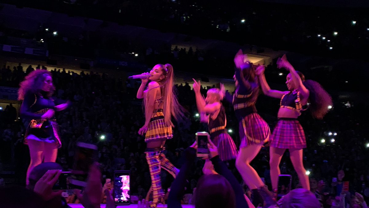 SateniqueIngram's tweet photo. happy first birthday “thank u, next” 🥳🖤
here’s some of my pics from tour 🥺 I wanted to post my vid but it’s too long soooo I’ll just sit here and watch it and be emo 😭#swtphilly https://t.co/VpyliYFNy5