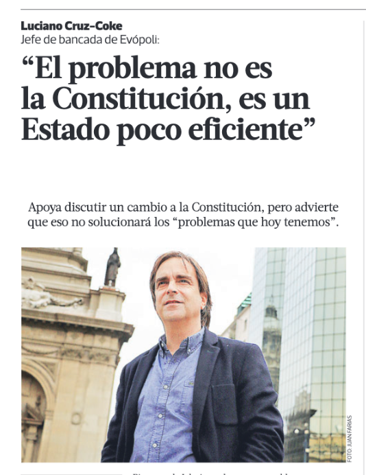 lcruzcoke's tweet photo. "El problema no es la Constitución es un Estado poco eficiente"
Aqui entrevista en @latercera 👇 https://t.co/LcQf6xW1J9