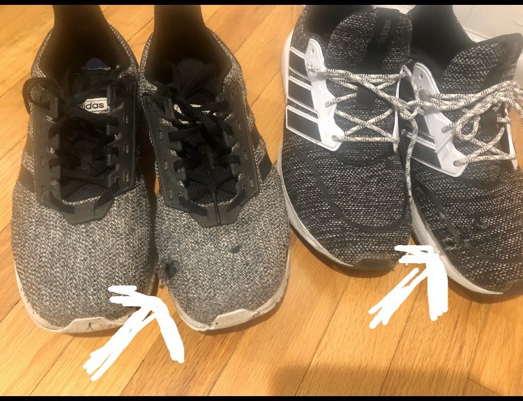 jenndeleon76's tweet photo. Seriously @adidas this is ridiculous! 6 months old and new pair only 4 weeks old..hard working momma can’t keep buying shoes for growing teenager at this rate. #unacceptable #adidas #holesinmyshoes  #impossibleisnothng 
Slogan should be “impossible to make shoes that last” https://t.co/cSTUovFSbp