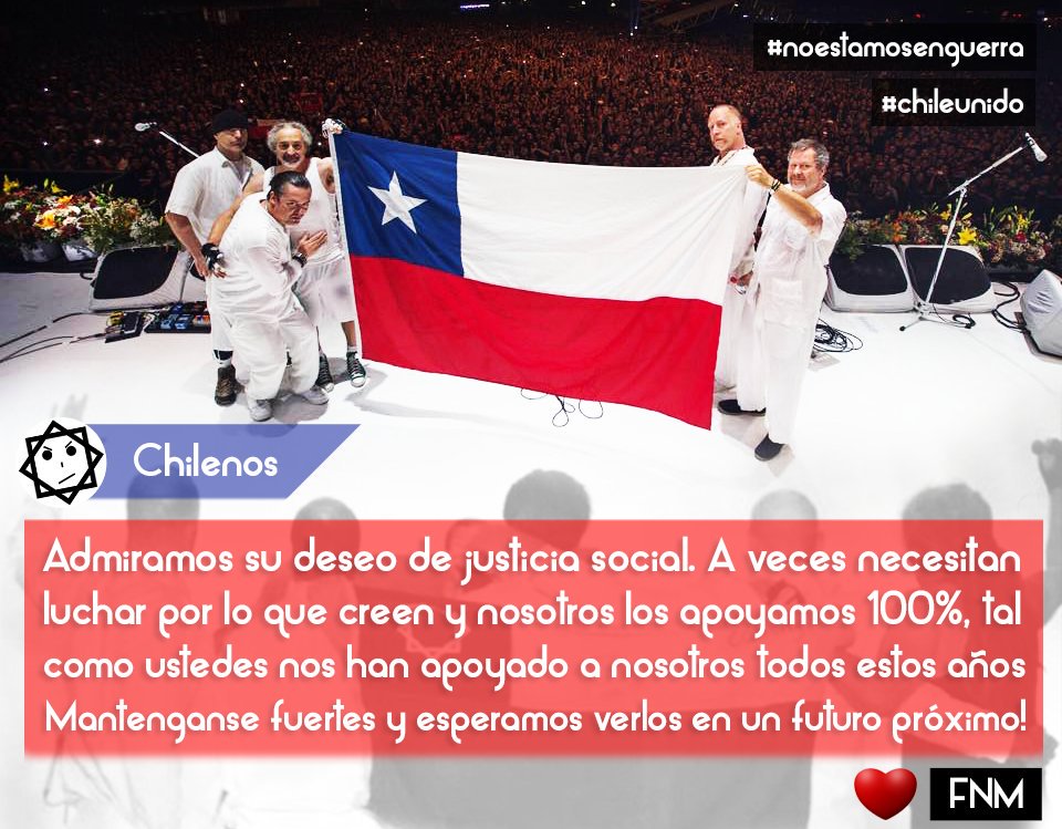 FNM4EVER's tweet photo. Esta semana Faith No More More envío mensaje de apoyo a Chile por la difícil situación que estamos viviendo por estas tierras https://t.co/rSeNIGS1MU https://t.co/cTGpN2TDB2