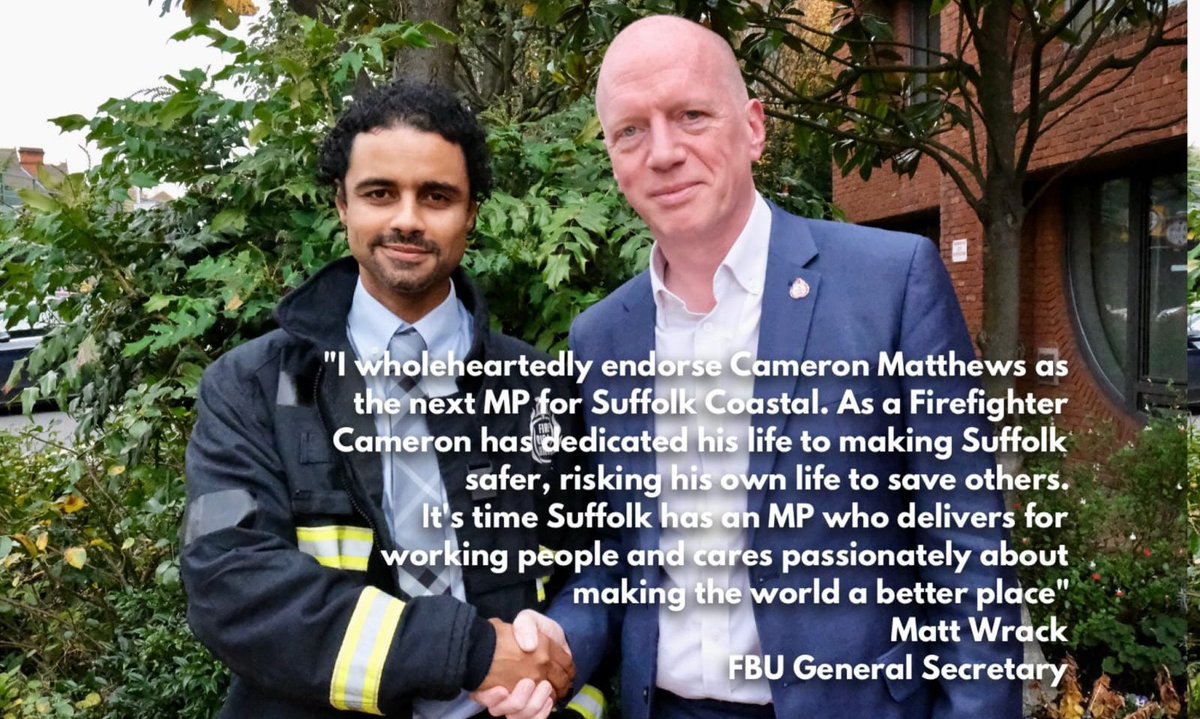 It's an honour to receive the endorsement of FBU General Secretary <a href="/MattWrack/">Matt Wrack</a> 1/2
