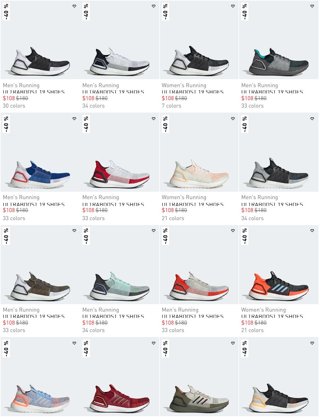 ultra boost 19 all colors