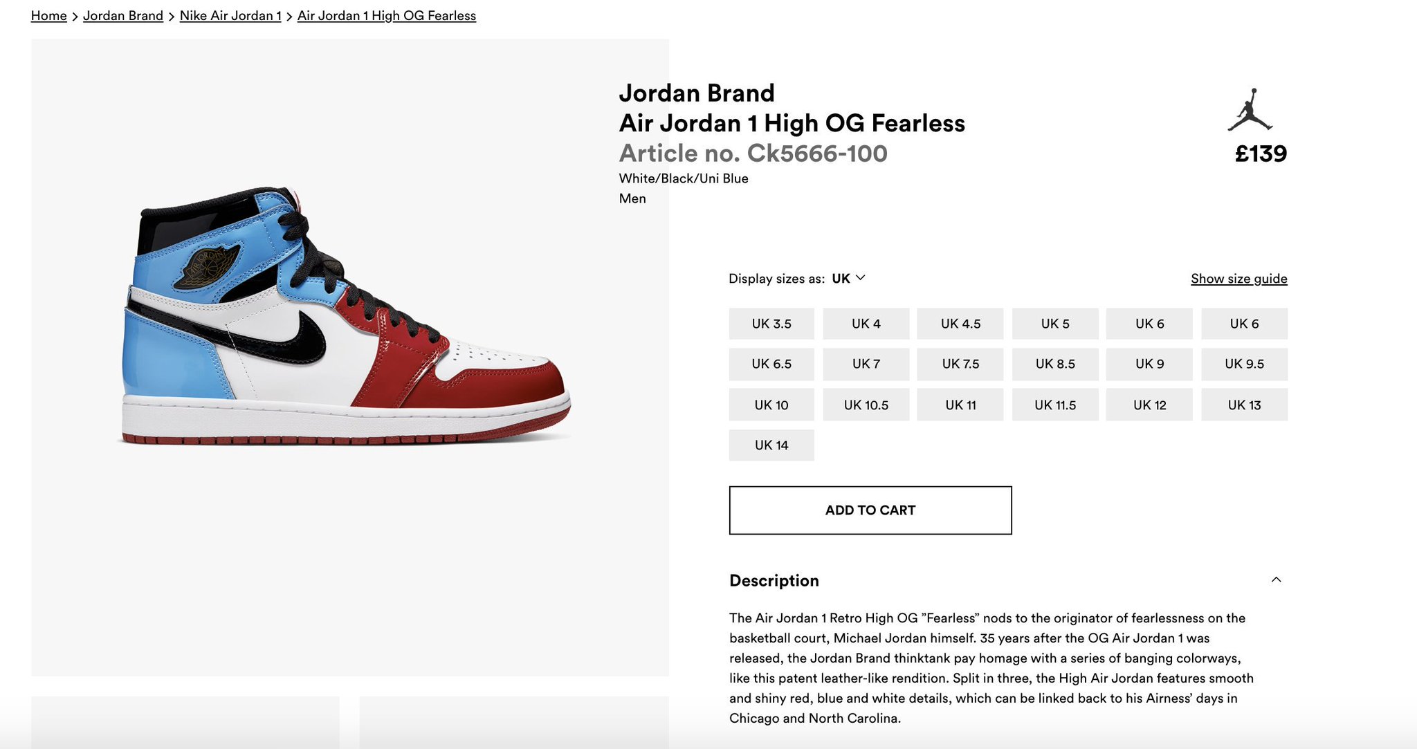 jordan 1 fearless restock