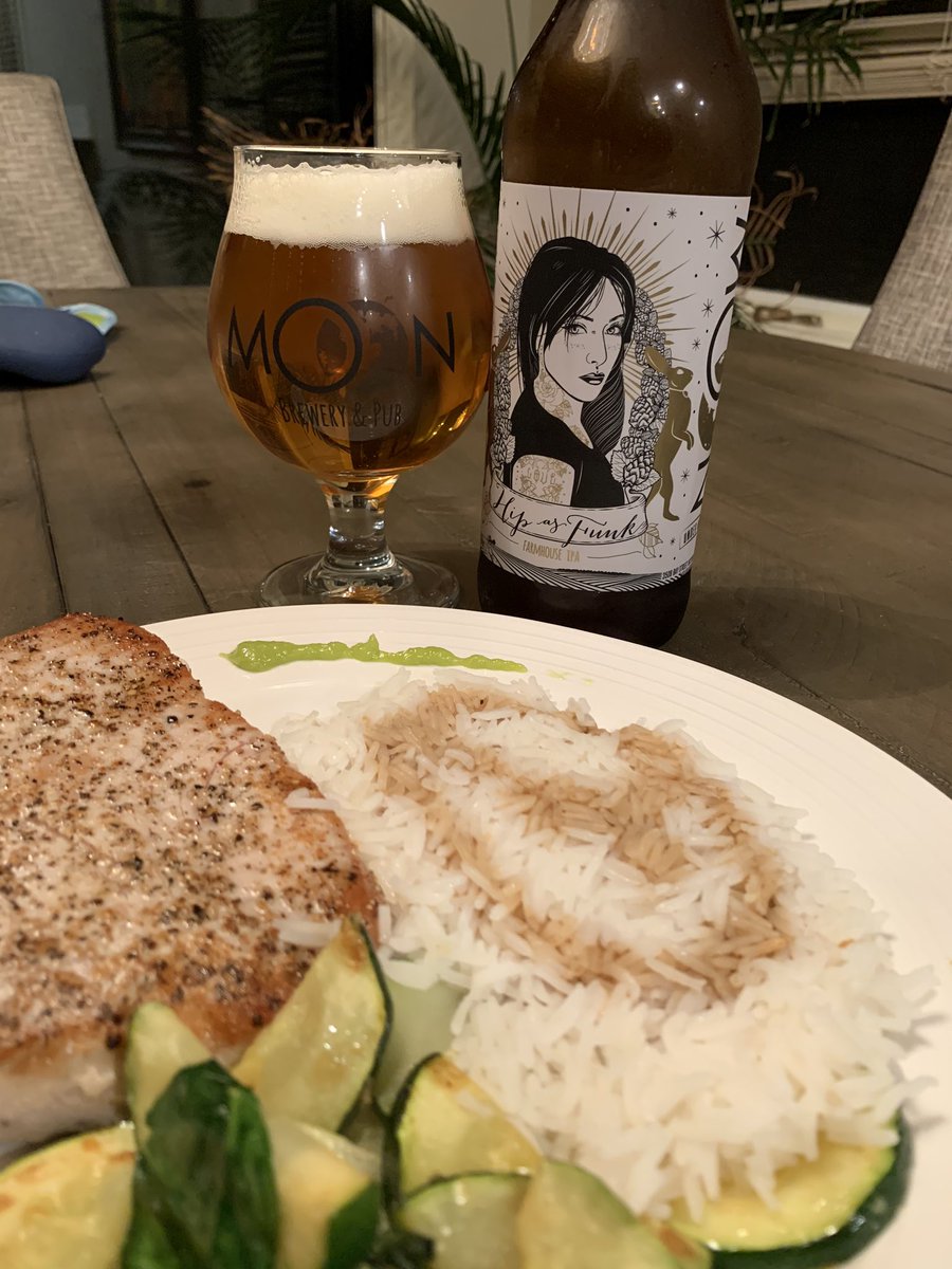 mikeadam16's tweet photo. This is a 2016 @MoonBrewery Hip as Funk. Last of my cellared ones. My favourite BC beer regardless of what anyone says. I think it has changed a touch since then but still love it. Stunning beer. Ahi nice too. @RealBMaxwell @Stef_Pellerin @ManvsAle @museonbooze @thburne https://t.co/2evsojpGBp