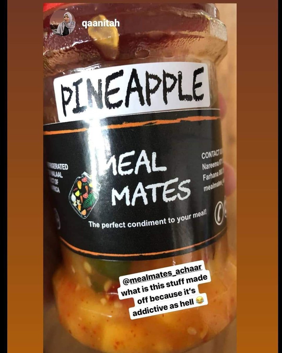 When the Multi-award journalist at the Sunday Times writes about #mealmates #achaar, we listen. <a href="/QaanitahHunter/">Qaanitah Hunter</a> <a href="/halaalgoodsmark/">halaalgoodsmarket</a>