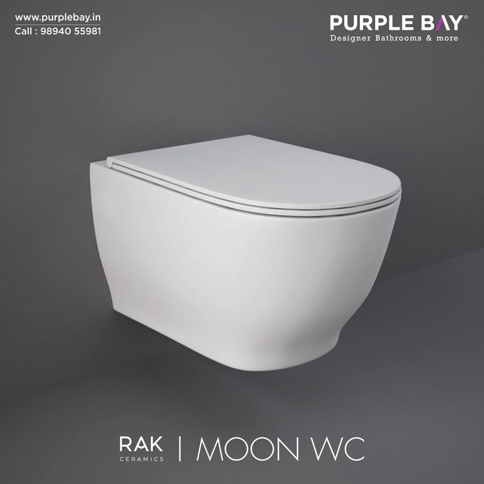 The #RAK Moon Rimless Pan with soft close toilet seat is the perfect choice for your #bathroom - by being rimless it ensures it is extremely #hygienic as there are no rims for bacteria to get caught.

.
.
#Purplebay #Coimbatore #DesignerBathroom #sanitarywares