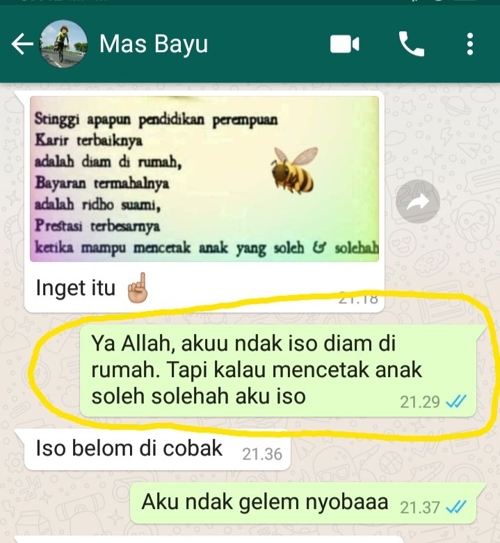 Harus punya alasan sePD itu biar calon suami memaklumi dan memperbolehkan kerja. Yaa meskipun ini kelewat PD, soale biar dia yakin. Meskipun sayanya yg masih belum yakin bisa mencetak anak seperti itu 🤣.

Tapi bismillah sajaaa 💕