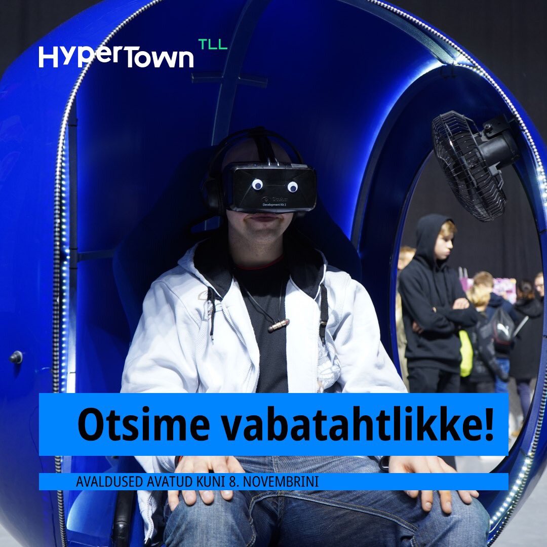 (ENG below)

Tahad aidata kaasa HyperTown TLL organiseerimisele?

hypertown.pro/ee/volunteers
Täida ja saada meile see avaldus kuni 08.11. ja võtame sinuga varsti ühendust!

--

Want to be a part of bringing Hypertown TLL to life?
Become a volunteer!

Apply until 08.11.!