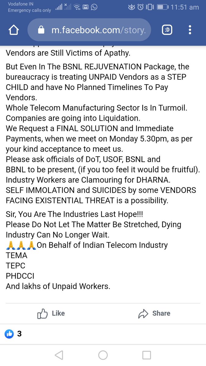 singhshael04's tweet image. Government is a mute spectator while industry is dying.
#Telecommunications #Telecom #BSNL_Revival #bsnl_connecting_india #dot