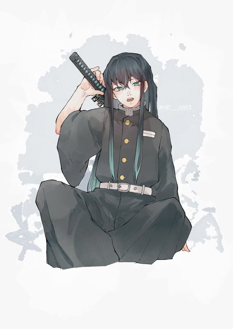 あお7さんがTwitterに投稿した時透無一郎(鬼滅の刃)のイラスト。