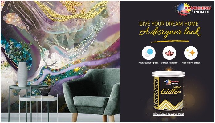 KamdhenuPaints's tweet photo. Give your walls a smooth shimmer, making them look luxurious and royal with Kamo Glitter.
#KamdhenuPaints #NayiSochNayaRang #DeshKaNayaRang #KamoGlitter #DesignerRange #MondayMotivation https://t.co/nN1ETSKTIQ