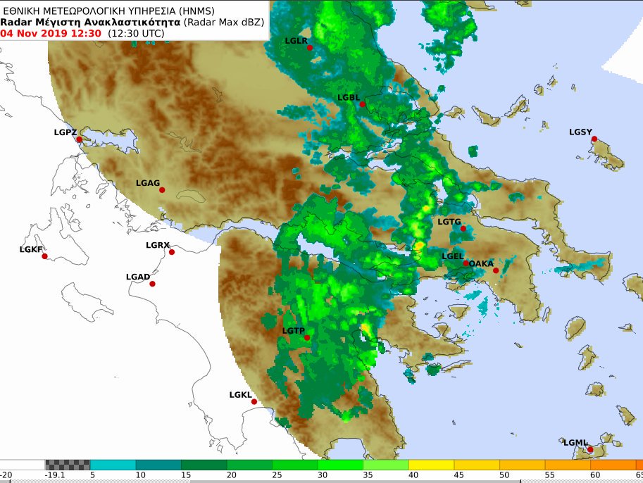 @EmyEmk @EMY_HNMS Μεμονωμένες αναπτύξεις με ανακλαστικότητα πάνω απο 40 dBz σε Βοιωτία και Αργολίδα . Κίνηση ανατολική.