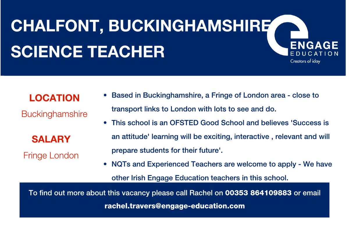 Rachel_EngageEd's tweet photo. Monday motivation - Science Teaching position for January 2020! #science #teaching #jobfairy
https://t.co/vFXX5XJ5a7 https://t.co/sBrfHHhoTk