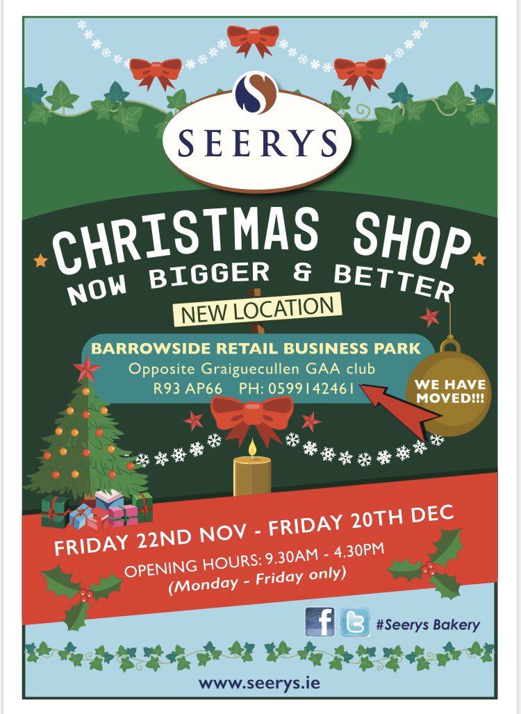 Not long to go until our 2019 Christmas shop opens in our new location #Christmasshop #wehavemoved #graiguecullen