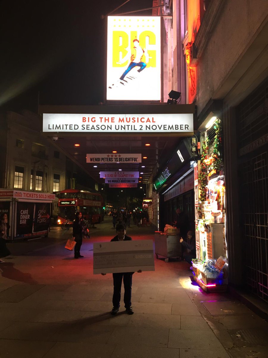 On Saturday night we were absolutely delighted to join <a href="/BigTheMusical/">Big The Musical</a> &amp; Khayyam for the final night of #BigTheMusical! ❤️🎹 Over the 9 week run, ticket &amp; audience donations have come to an astounding £80,000 for wishes! 🌟 We cannot begin to thank the whole #BIG team enough 👏💙