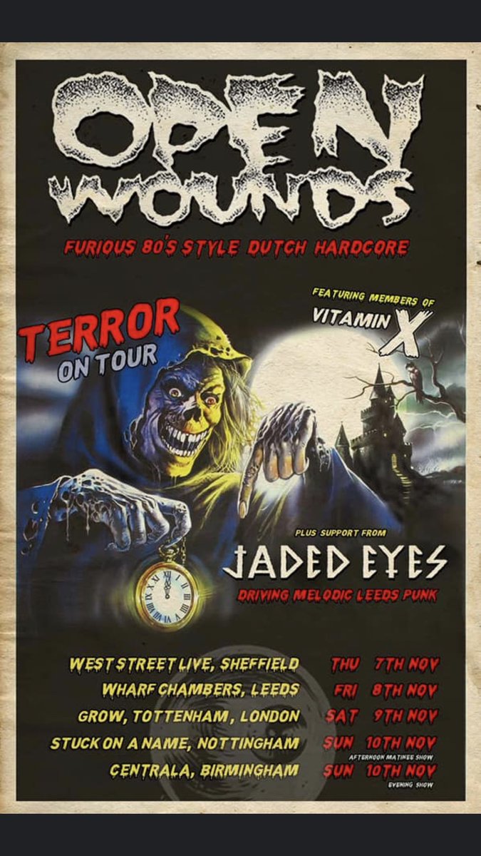 The Eyes are off on Tour this week with Dutch Hardcore Band Open Wounds (Members of Vitamin X)