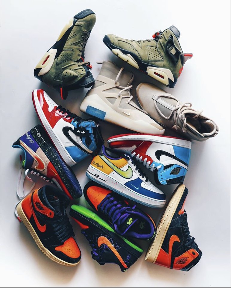 DTLRVILLA's tweet photo. #MJMONDAYS 🏀 Will any of these be sneaker of the year? 🔥🔥
📸: @brucehatoo
.
.
#Pickups #Jordan #TravisScott #Fearless
#SBB3 #AirForce1 #AF1 #SBdunks
#Sneakers #KOTD #DTLR https://t.co/oOTiaoRhdG