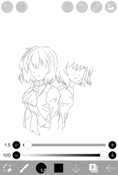 お絵描き中 