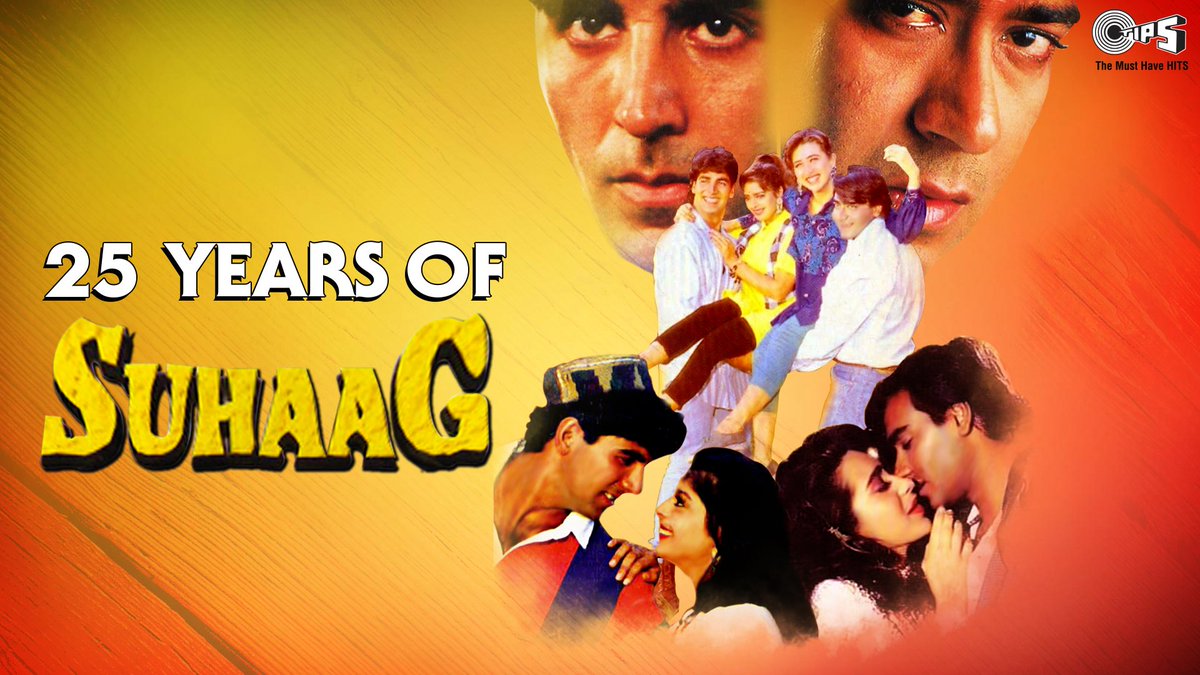 tipsofficial's tweet image. It's 25 years of @akshaykumar @ajaydevgn #KarismaKapoor and #Nagma starrer 90s superhit film 'Suhaag'.
Enjoy Anand-Milind's chartbuster composition for the film here: bit.ly/2qP5951
#25YearsOfSuhaag #AkshayKumar #AjayDevgn