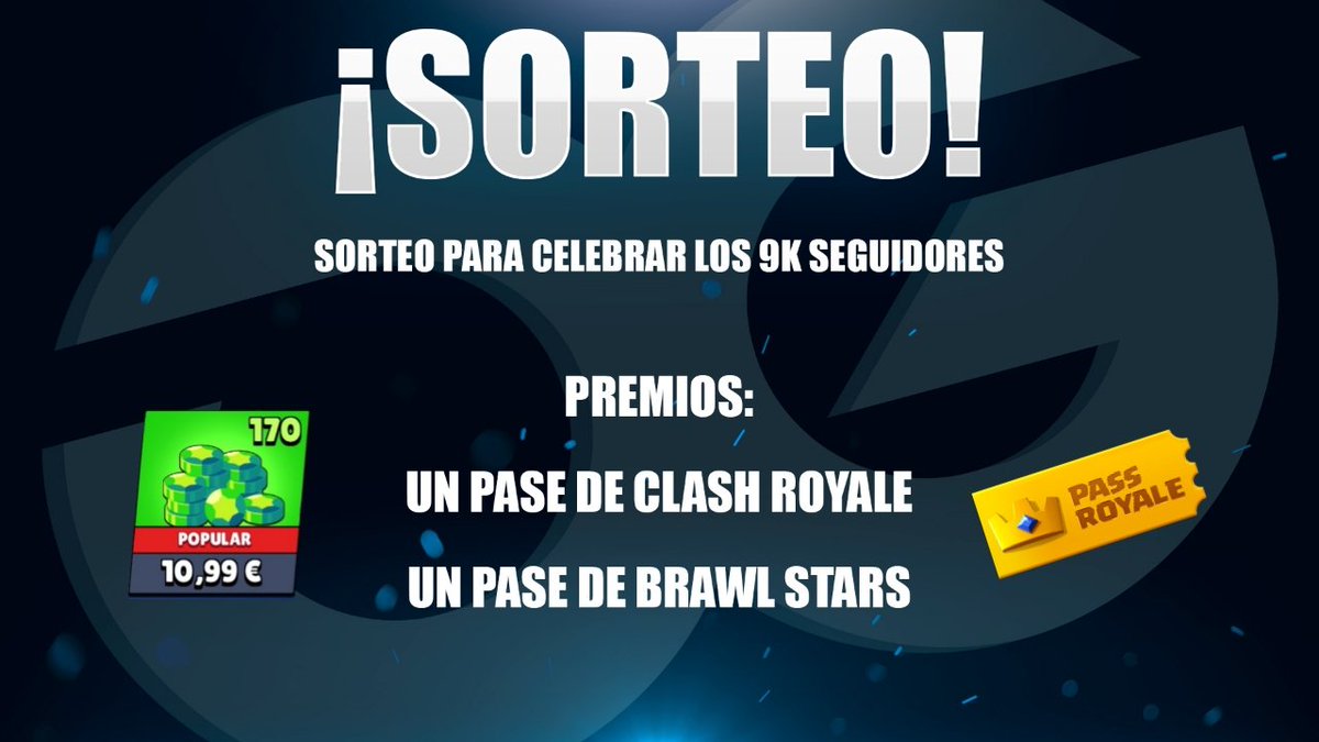 Buenos días a todxs, para celebrar los 9k seguidores vamos a hacer un sorteo. 😜

Sorteamos:
👉🏻 1 pase de Clash Royale
👉🏻 Lote de 170 gemas Brawl Stars

REQUISITOS:
🌀 RT a este tweet
🌀 Seguir a <a href="/GamingOxygen/">Oxygen Gaming</a>

¡Mucha suerte a todxs! 🍀🍀

Se indicará el ganador el Viernes 8/11.