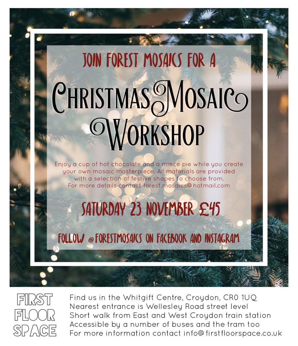 FirstFloorSpace's tweet image. We’re taking bookings now for our full day course in mosaic making, head over to our website to book online or get in touch for more information 🎨