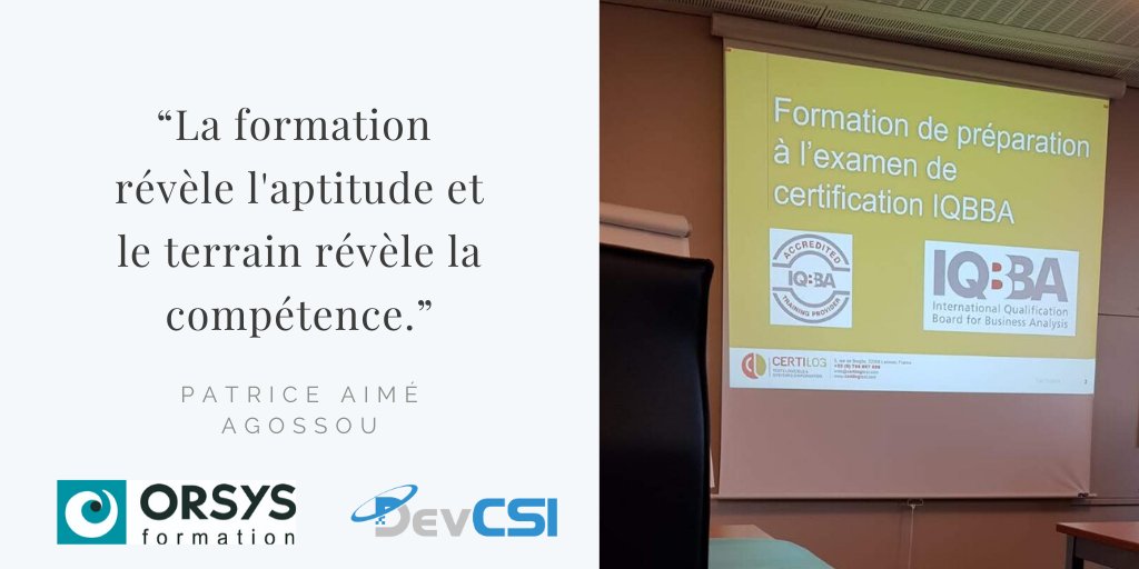DevCSI_Systems's tweet image. 📣 Aujourd&apos;hui Thomas est chez @ORSYS pour suivre une formation de 3 jours ! 

📚 @DevCSI_Systems a toujours à cœur ❤ de former ses équipes et de leurs permettre d&apos;évoluer professionnellement ! 

#numérique #devcsi #entreprise #formation #IQBBA #Certification