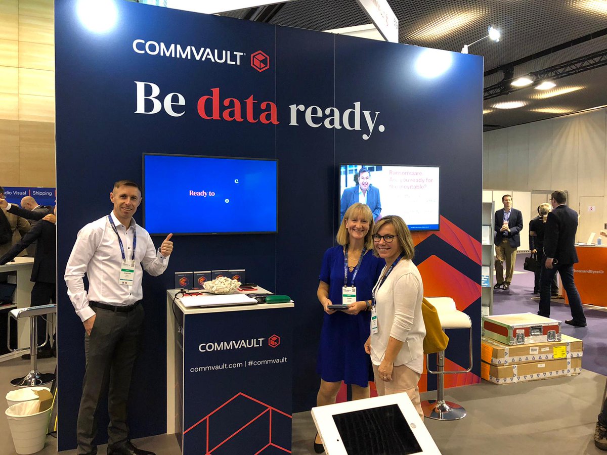 Commvault's tweet image. It&apos;s all about being #dataready at the Commvault booth 619 at #GartnerSYM in #Barcelona....Come &amp;amp; meet our #ransomware villain (&amp;amp; our team...)