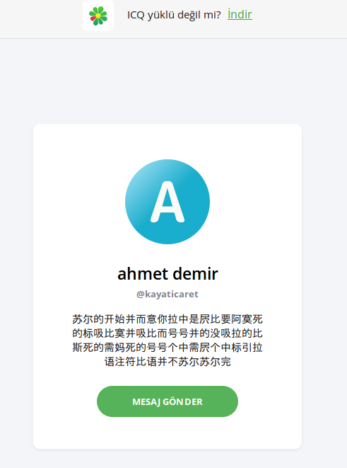 #Anubis mobile malware using #icq as a way to fetch C2.
MD5: b07af5ea89a10da289e986c076e25a7b
C2: 35.188.192.191
icq: hxxps://icq.im/kayaticaret/tr