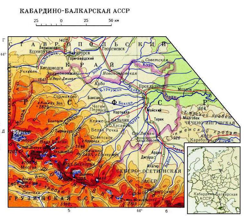 Карта кабардинская