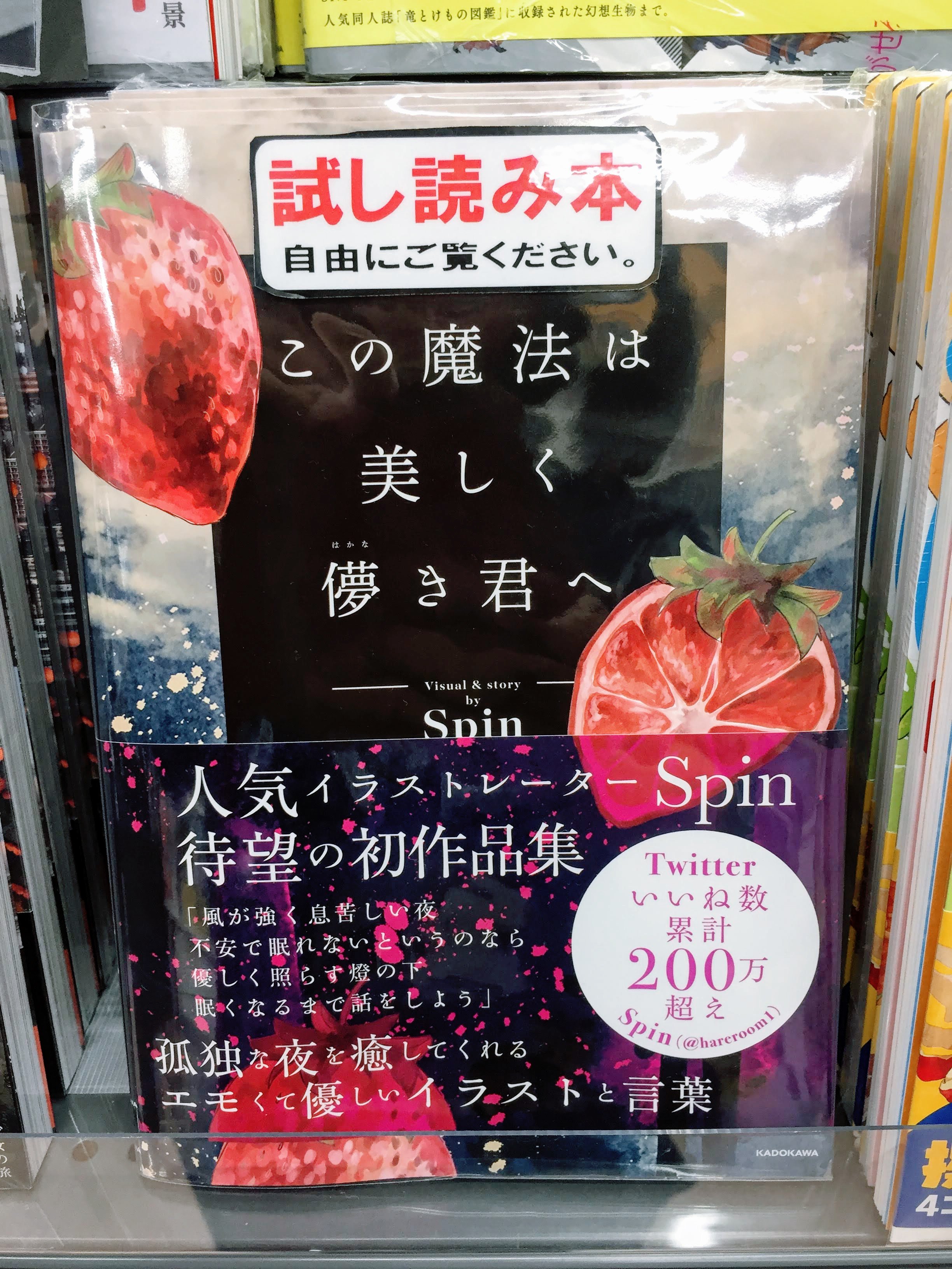 アニメイト京都 マニアック担当者のイチオシ書籍 その5 Spin 先生 この魔法は美しく儚き君へ Snsで話題の人気イラストレーター イラストも言葉もすべてがエモい作品集 魔法ににかかったかの様に読み手のこころを掴む1冊どすえ