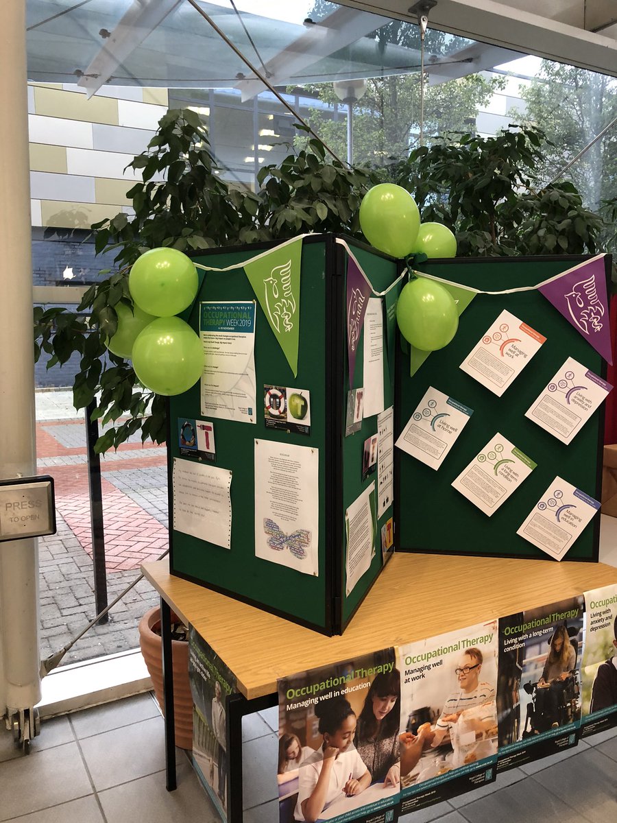 ot_ninabedding's tweet photo. It’s Occupational Therapy Week @teesuniot 
Lots of activities happening this week 😊 https://t.co/stIFGqZImY