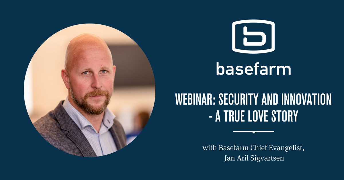 #WEBINAR: "SECURITY AND INNOVATION – A TRUE LOVE STORY" - with Jan Aril Sigvartsen on Tuseday, November 12 - Learn how to use cloud native #security to accelerate your #innovation and #DigitalTransformation instead of hindering it? Register here: www2.basefarm.com/l/128211/2019-…