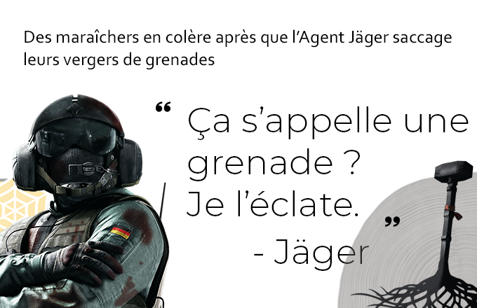 L'unité Rainbow a du mal avec les fruits de saison. #Jäger #RainbowSix #YOUCANSTOPWORRYING <a href="/rainbow6France/">Rainbow6 - France</a>