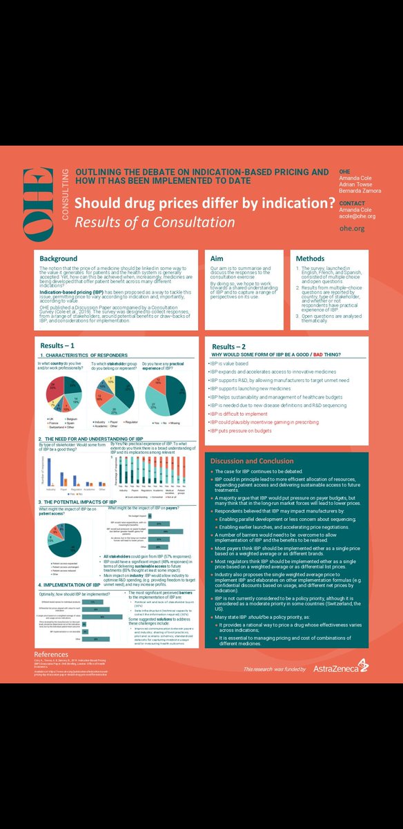 Amanda Cole (@amanda_m_cole) on Twitter photo Come and see me at poster location H4 to talk about indication based pricing...can we? should we? #ISPOREurope <a href="/OHENews/">Office of Health Economics</a> Come and see me at poster location H4 to talk about indication based pricing...can we? should we? #ISPOREurope <a href="/OHENews/">Office of Health Economics</a>