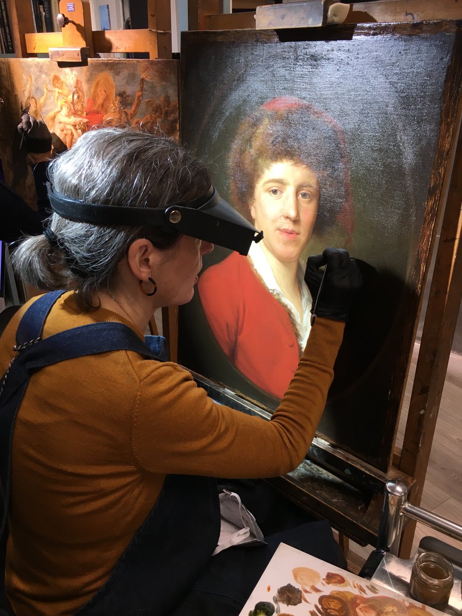 A throwback to show Majo, one of our senior conservators, working on the Batoni recently shown on BBC4’s #BritainsLostMasterpieces. A huge amount of work takes place behind the scenes, and while Simon may be on screen, conservation is above all a collaborative practice #teamwork